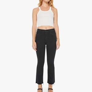 Mother Lil Hustler Ankle Fray Washed Black 25 NWOT